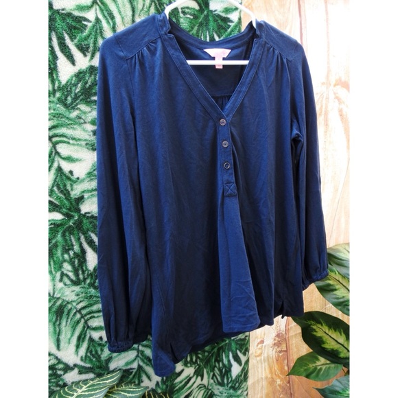 Lilly Pulitzer Navy blue Janelle top 🌿 - Picture 1 of 8